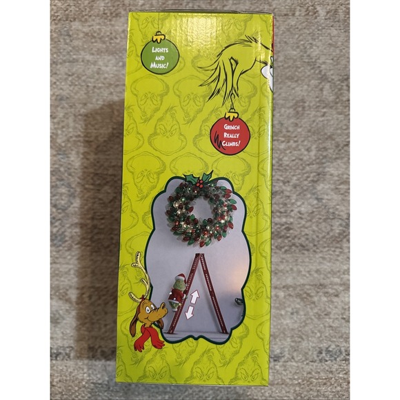 Animated Grinch 17" Ladder Climbing Tabletop Christmas Tree Decoration LED - Picture 5 of 7
